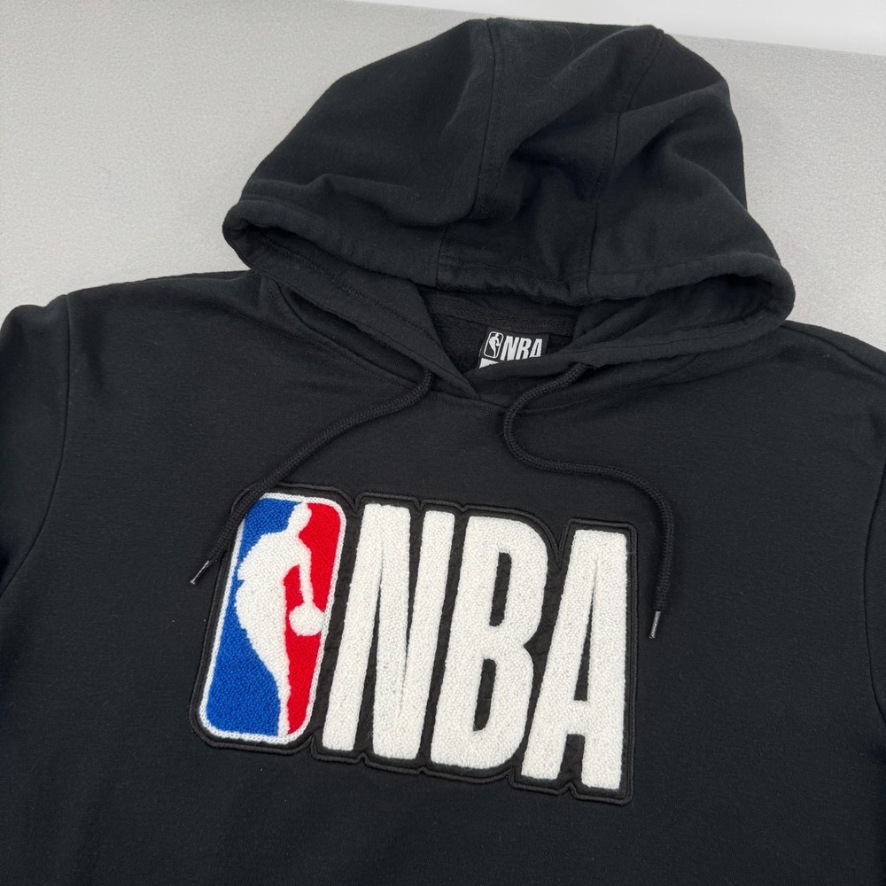 NBA Basketball Shag Logo Pullover Hoodie Mens M Black Blokecore Streetwear